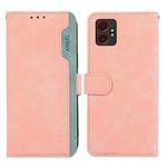 For Samsung Galaxy XCover7 Pro ABEEL Color Block Magnetic RFID Leather Phone Case(Pink-Cyan)
