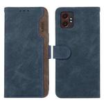 For Samsung Galaxy XCover7 Pro ABEEL Color Block Magnetic RFID Leather Phone Case(Blue-Brown)