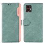 For Samsung Galaxy XCover7 Pro ABEEL Color Block Magnetic RFID Leather Phone Case(Cyan-Pink)