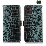 For Samsung Galaxy XCover7 Pro Crocodile Top Layer Cowhide Leather Phone Case(Green)