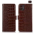 For Samsung Galaxy XCover7 Pro Crocodile Top Layer Cowhide Leather Phone Case(Brown)