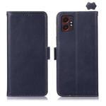 For Samsung Galaxy XCover7 Pro Magnetic Crazy Horse Texture Genuine Leather RFID Phone Case(Blue)