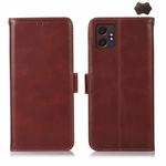 For Samsung Galaxy XCover7 Pro Magnetic Crazy Horse Texture Genuine Leather RFID Phone Case(Brown)