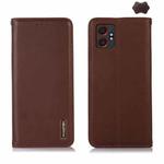 For Samsung Galaxy XCover7 Pro KHAZNEH Nappa Top Layer Cowhide Leather Phone Case(Brown)