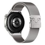 22mm xDfind Milanese Parachute Buckle Stainless Steel Raised Fine Mesh Watch Band(Silver)