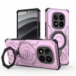 For Redmi Note 14 Pro+ 5G Global J-20 Solid Color MagSafe Magnetic TPU+PC Phone Case(Pink)