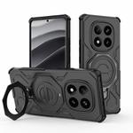 For Redmi Note 14 Pro+ 5G Global J-20 Solid Color MagSafe Magnetic TPU+PC Phone Case(Black)