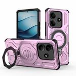 For Redmi Note 14 5G J-20 Solid Color MagSafe Magnetic TPU+PC Phone Case(Pink)