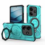 For Redmi Note 14 5G J-20 Solid Color MagSafe Magnetic TPU+PC Phone Case(Lake Blue)