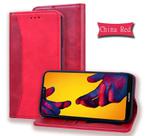 For Huawei P20 Lite / Nova 3e Business Stitching Horizontal Flip Leather Case with Double Folding & Bracket & Card Slots & Photo Frame & Wallet(Red)