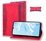 For Huawei P30 Pro Business Stitching Horizontal Flip Leather Case with Double Folding & Bracket & Card Slots & Photo Frame & Wallet(Red)