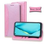 For Huawei P40 Lite Business Stitching Horizontal Flip Leather Case with Double Folding & Bracket & Card Slots & Photo Frame & Wallet(Rose Gold)