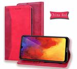 For Huawei Y6 Pro (2019) Business Stitching Horizontal Flip Leather Case with Double Folding & Bracket & Card Slots & Photo Frame & Wallet(Red)