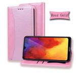 For Huawei Y7 Prime (2019) Business Stitching Horizontal Flip Leather Case with Double Folding & Bracket & Card Slots & Photo Frame & Wallet(Rose Gold)