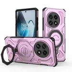 For OnePlus 13 5G J-20 Solid Color MagSafe Magnetic TPU+PC Phone Case(Pink)