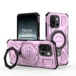 For OnePlus 13T 5G J-20 Solid Color MagSafe Magnetic TPU+PC Phone Case(Pink)