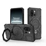 For OnePlus 13T 5G J-20 Solid Color MagSafe Magnetic TPU+PC Phone Case(Black)