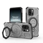 For OnePlus 13T 5G J-20 Solid Color MagSafe Magnetic TPU+PC Phone Case(Grey)