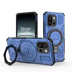 For OnePlus 13T 5G J-20 Solid Color MagSafe Magnetic TPU+PC Phone Case(Blue)