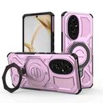For Honor 200 5G J-20 Solid Color MagSafe Magnetic TPU+PC Phone Case(Pink)