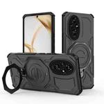 For Honor 200 5G J-20 Solid Color MagSafe Magnetic TPU+PC Phone Case(Black)