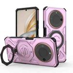For Honor X60 5G J-20 Solid Color MagSafe Magnetic TPU+PC Phone Case(Pink)