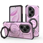For Honor 400 Pro 5G Global 160.8mm J-20 Solid Color MagSafe Magnetic TPU+PC Phone Case(Pink)