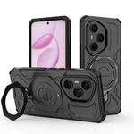 For Honor 400 Pro 5G Global 160.8mm J-20 Solid Color MagSafe Magnetic TPU+PC Phone Case(Black)