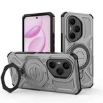 For Honor 400 Pro 5G Global 160.8mm J-20 Solid Color MagSafe Magnetic TPU+PC Phone Case(Grey)
