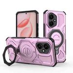 For Honor 400 5G Global 156.5mm J-20 Solid Color MagSafe Magnetic TPU+PC Phone Case(Pink)