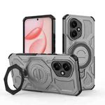For Honor 400 5G Global 156.5mm J-20 Solid Color MagSafe Magnetic TPU+PC Phone Case(Grey)