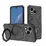 For Honor 400 Lite 5G Global J-20 Solid Color MagSafe Magnetic TPU+PC Phone Case(Black)