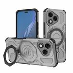 For Honor 400 Lite 5G Global J-20 Solid Color MagSafe Magnetic TPU+PC Phone Case(Grey)