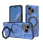 For Honor 400 Lite 5G Global J-20 Solid Color MagSafe Magnetic TPU+PC Phone Case(Blue)