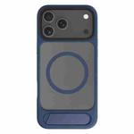 For iPhone 17 Pro Max Kalebol MagSafe Invisible Tilt Holder PC Hybrid TPU Case(Navy Blue)