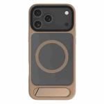 For iPhone 17 Pro Max Kalebol MagSafe Invisible Tilt Holder PC Hybrid TPU Case(Desert Gold)