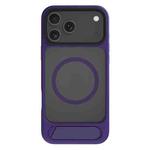 For iPhone 17 Pro Max Kalebol MagSafe Invisible Tilt Holder PC Hybrid TPU Case(Purple)