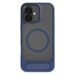 For iPhone 17 Kalebol MagSafe Invisible Tilt Holder PC Hybrid TPU Case(Navy Blue)