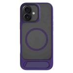 For iPhone 17 Kalebol MagSafe Invisible Tilt Holder PC Hybrid TPU Case(Purple)