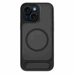 For iPhone 14 Kalebol MagSafe Invisible Tilt Holder PC Hybrid TPU Case(Black)