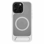 For iPhone 13 Pro Kalebol MagSafe Invisible Tilt Holder PC Hybrid TPU Case(Grey White)