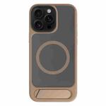 For iPhone 13 Pro Kalebol MagSafe Invisible Tilt Holder PC Hybrid TPU Case(Desert Gold)