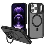 For iPhone 17 Pro Max Kalebol Rotating Holder MagSafe PC Hybrid TPU Phone Case(Black)