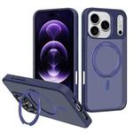 For iPhone 17 Pro Max Kalebol Rotating Holder MagSafe PC Hybrid TPU Phone Case(Blue)