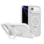 For iPhone 17 Air Kalebol Rotating Holder MagSafe PC Hybrid TPU Phone Case(White)