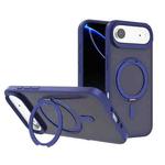 For iPhone 17 Air Kalebol Rotating Holder MagSafe PC Hybrid TPU Phone Case(Blue)