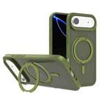 For iPhone 17 Air Kalebol Rotating Holder MagSafe PC Hybrid TPU Phone Case(Deep Green)