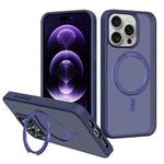For iPhone 13 Pro Kalebol Rotating Holder MagSafe PC Hybrid TPU Phone Case(Blue)