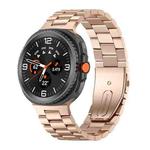 For Samsung Galaxy Watch 8 / 8 Classic / Ultra 2 Three Beads Stainless Steel Watch Band(Rose Gold)