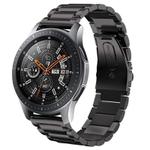 16mm Three Beads Flat Buckle Titanium Alloy Watch Band(Black)